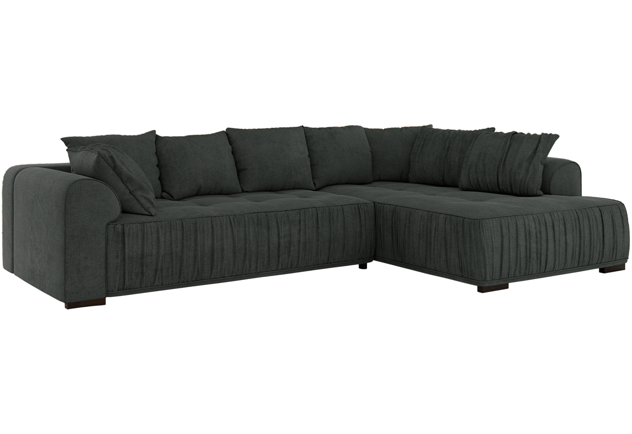 Narożnik ORTA L - strona prawa - ciemnoszary, struktura