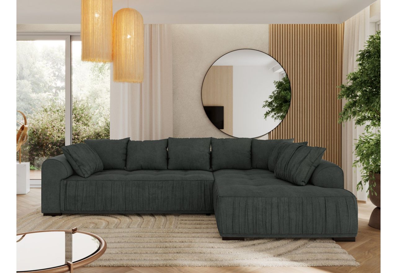 Narożnik ORTA L - strona prawa - ciemnoszary, struktura