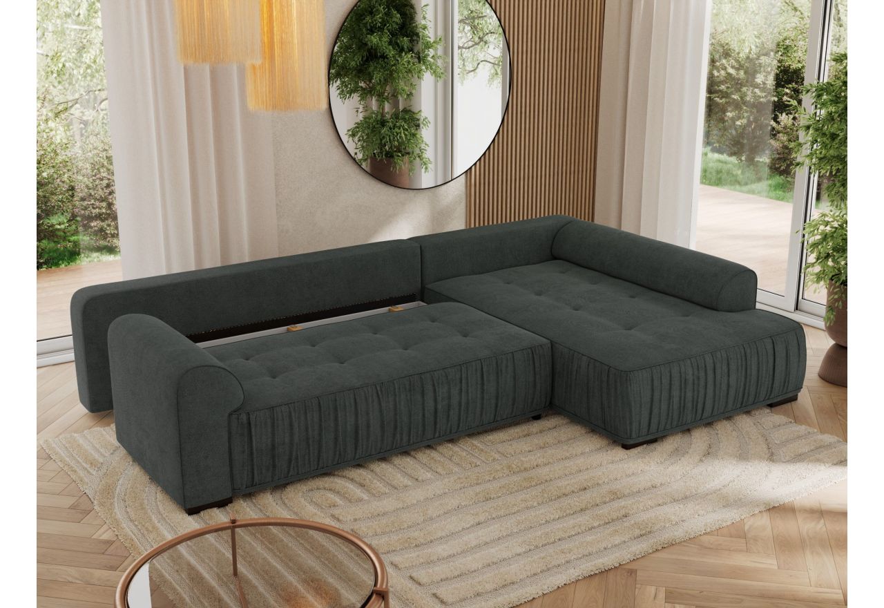 Narożnik ORTA L - strona prawa - ciemnoszary, struktura