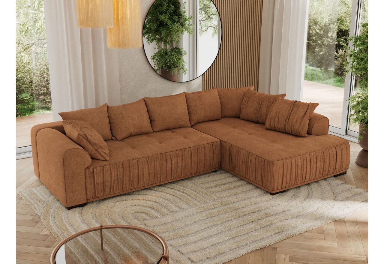 Narożnik ORTA L - strona prawa - pomarańczowy, struktura