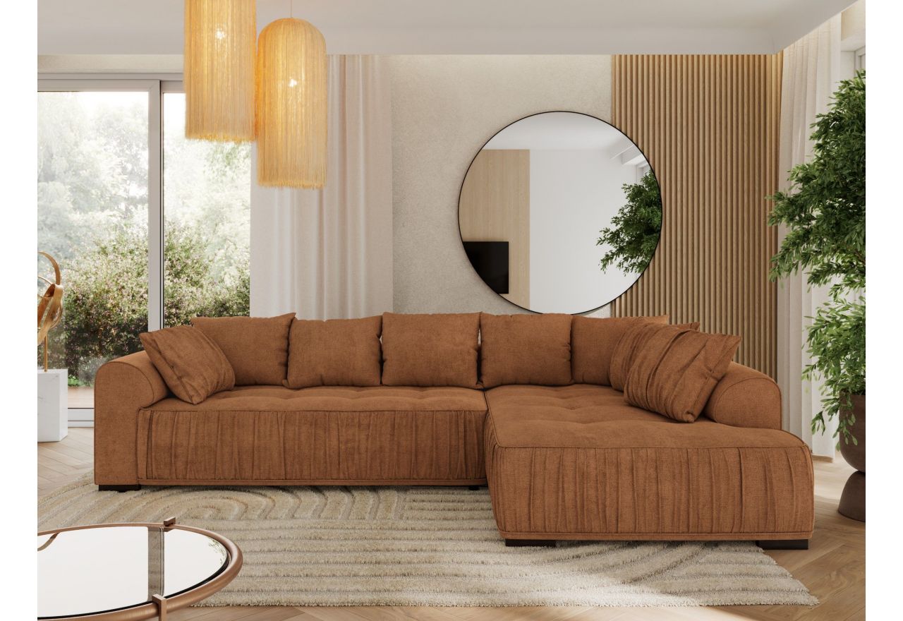 Narożnik ORTA L - strona prawa - pomarańczowy, struktura