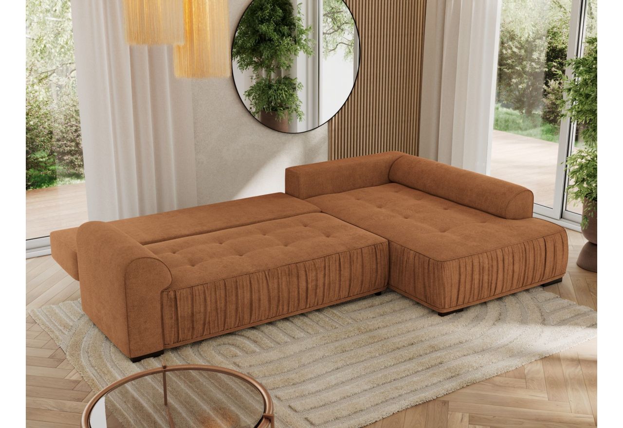 Narożnik ORTA L - strona prawa - pomarańczowy, struktura