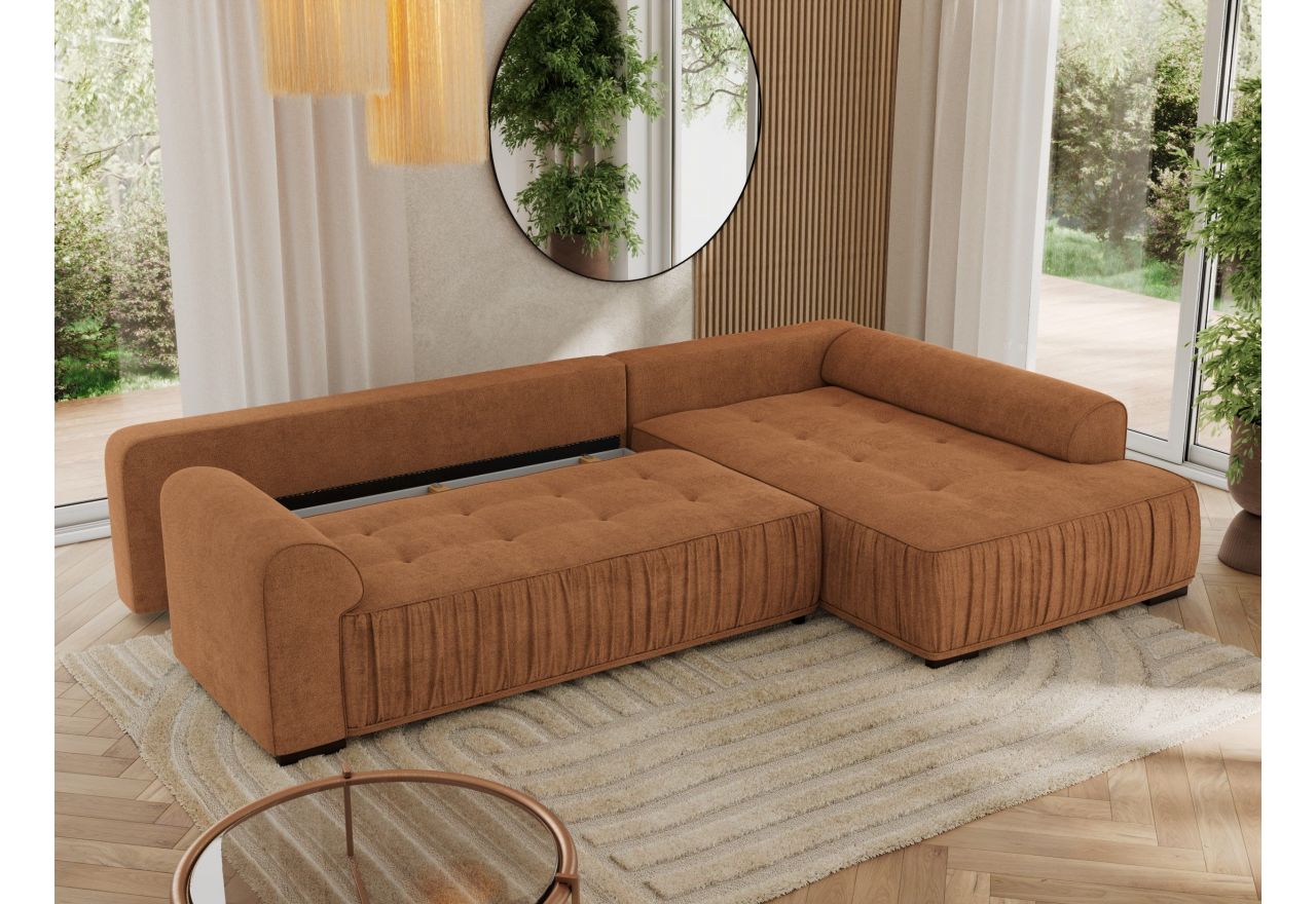 Narożnik ORTA L - strona prawa - pomarańczowy, struktura