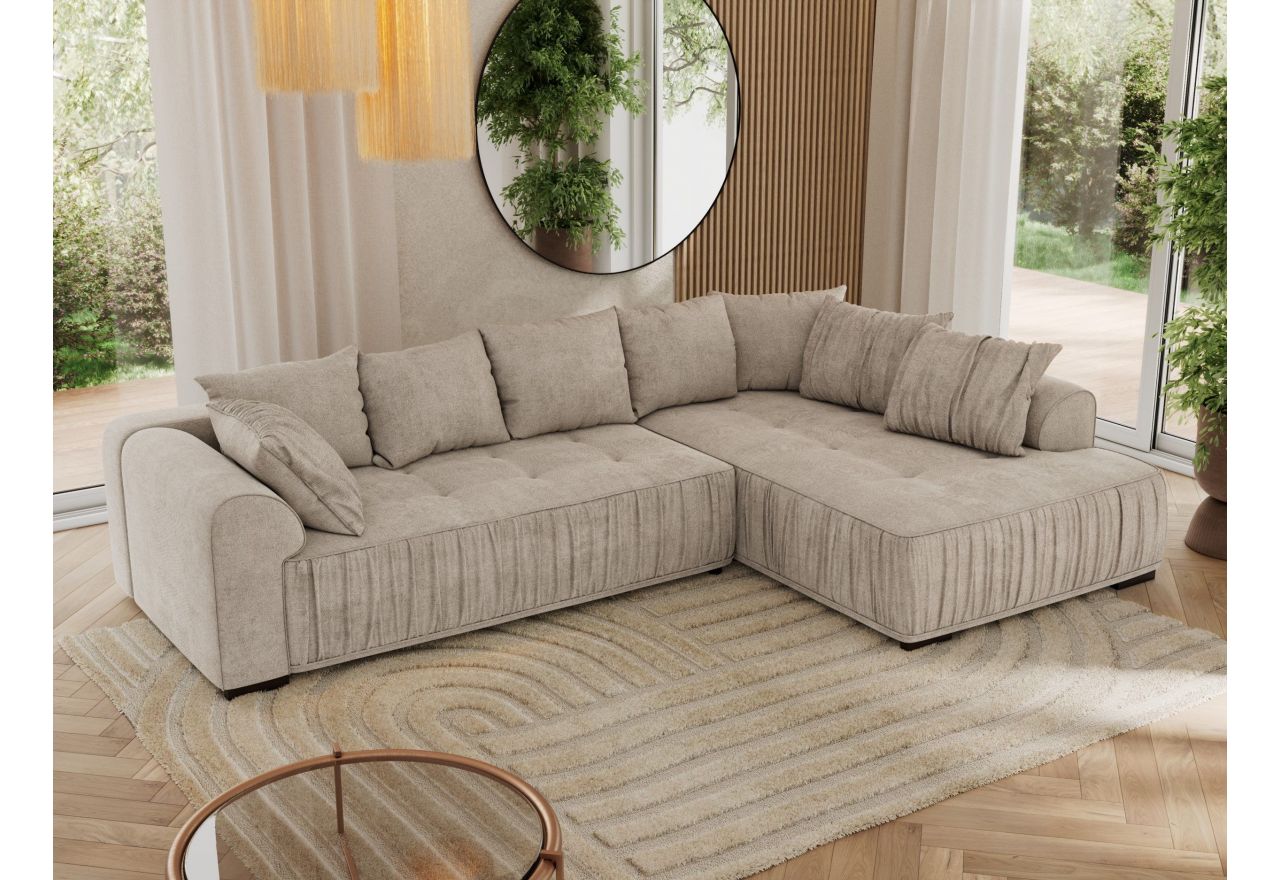 Narożnik ORTA L - strona prawa - beżowy, struktura