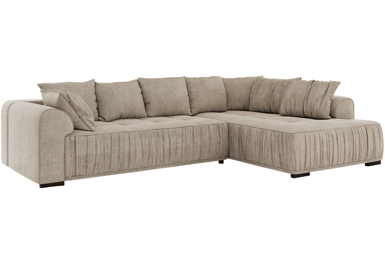 Narożnik ORTA L - strona prawa - beżowy, struktura