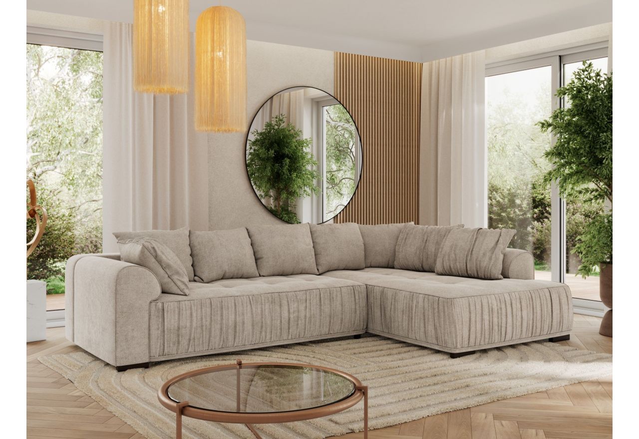 Narożnik ORTA L - strona prawa - beżowy, struktura