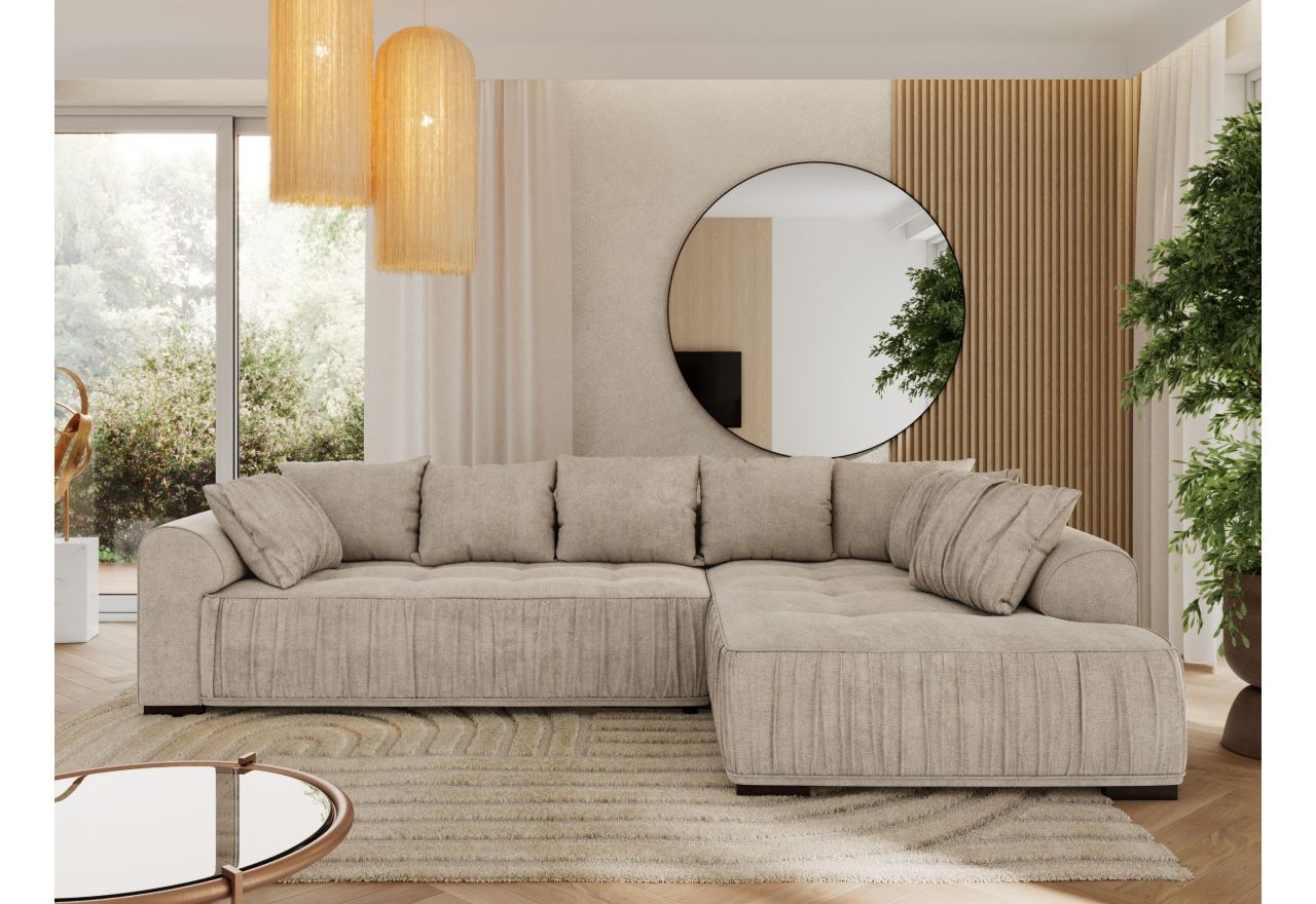 Narożnik ORTA L - strona prawa - beżowy, struktura