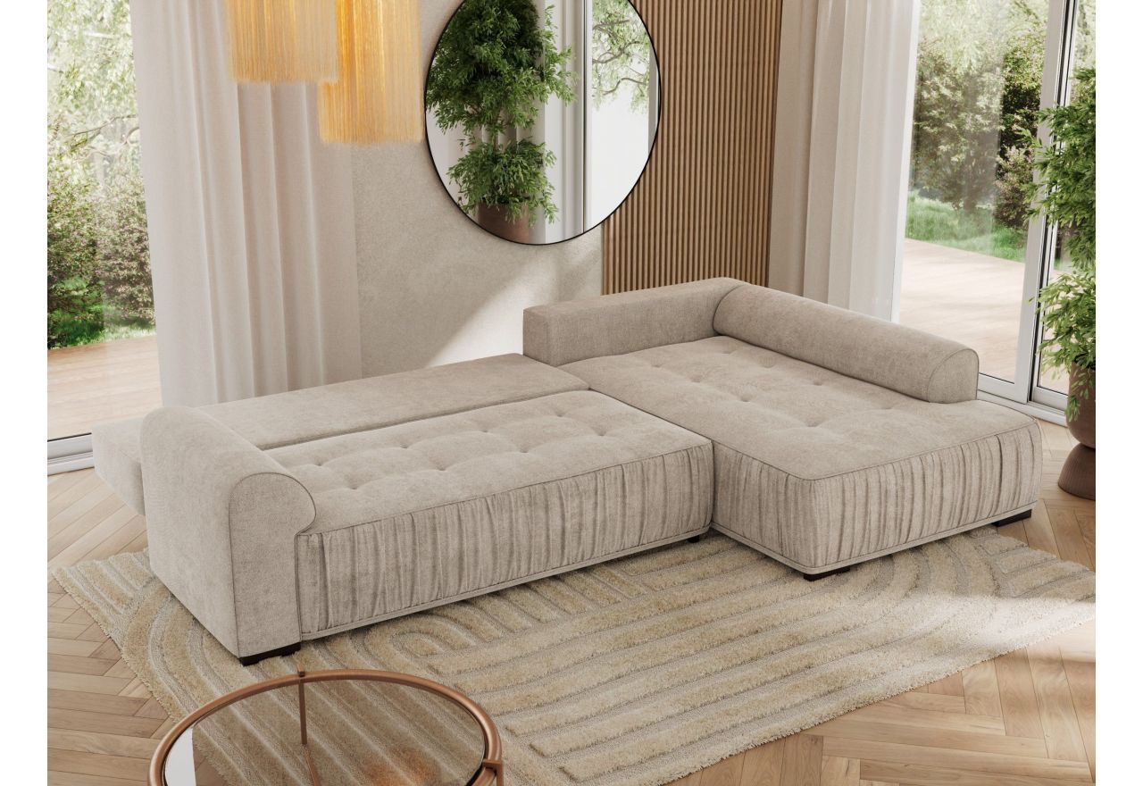 Narożnik ORTA L - strona prawa - beżowy, struktura