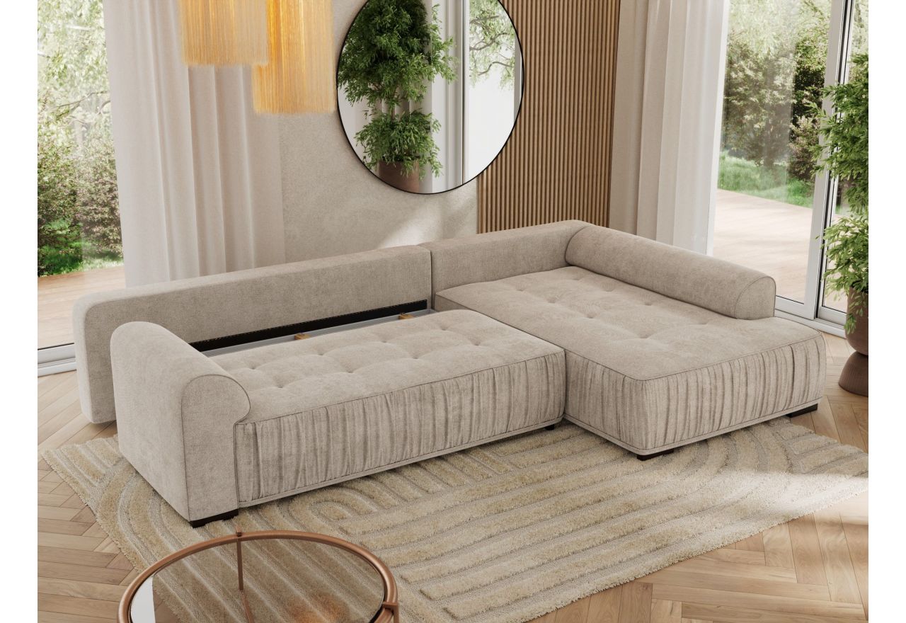 Narożnik ORTA L - strona prawa - beżowy, struktura