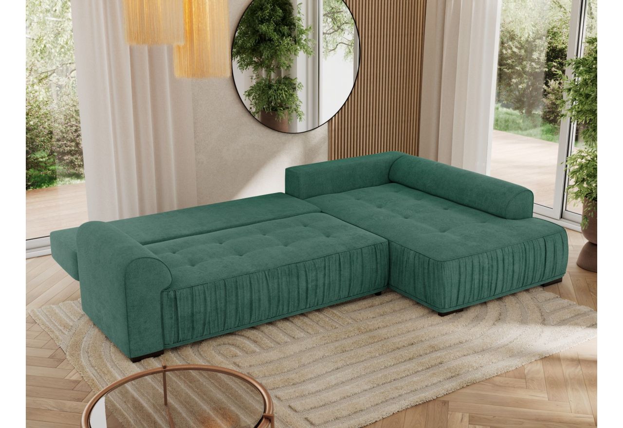 Narożnik ORTA L - strona prawa - zielony, struktura