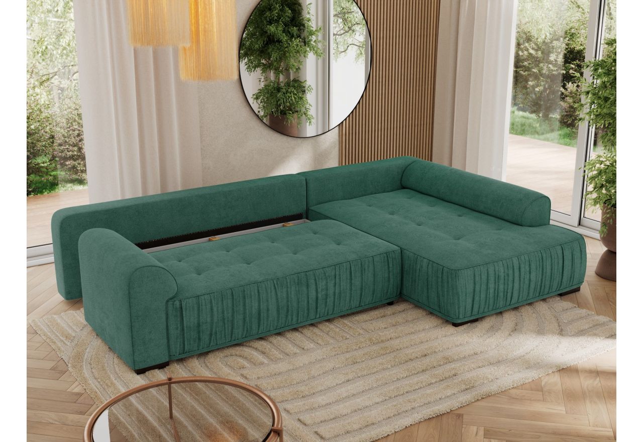 Narożnik ORTA L - strona prawa - zielony, struktura