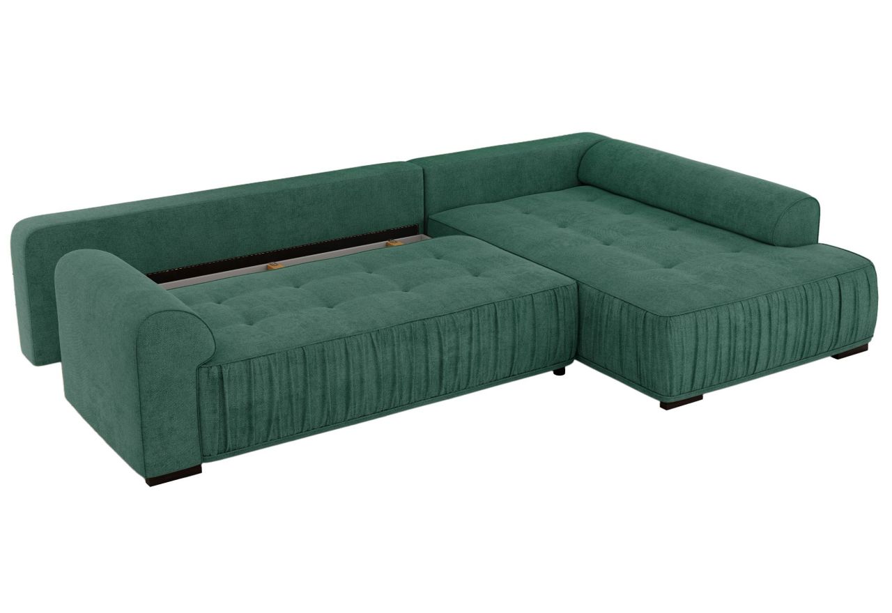 Narożnik ORTA L - strona prawa - zielony, struktura