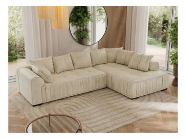 Narożnik ORTA L - strona prawa - beżowy, welwet