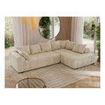 Narożnik ORTA L - strona prawa - beżowy, welwet