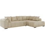 Narożnik ORTA L - strona prawa - beżowy, welwet