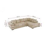 Narożnik ORTA L - strona prawa - beżowy, welwet