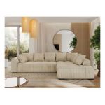 Narożnik ORTA L - strona prawa - beżowy, welwet