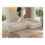 Narożnik ORTA L - strona prawa - beżowy, welwet