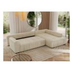 Narożnik ORTA L - strona prawa - beżowy, welwet