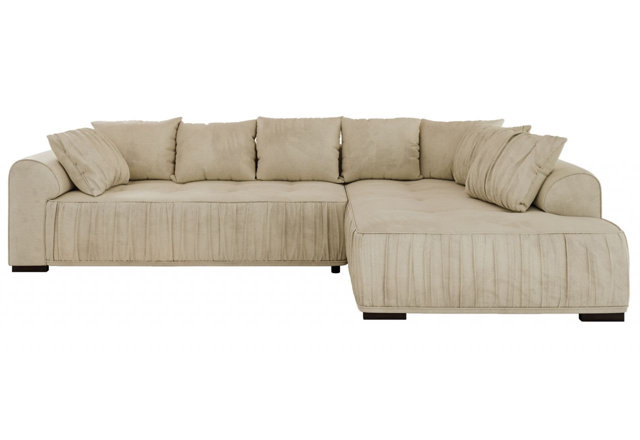 Narożnik ORTA L - strona prawa - beżowy, welwet