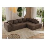 Narożnik ORTA L - strona prawa - brązowy, welwet