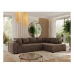 Narożnik ORTA L - strona prawa - brązowy, welwet