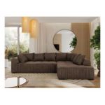 Narożnik ORTA L - strona prawa - brązowy, welwet