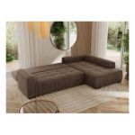 Narożnik ORTA L - strona prawa - brązowy, welwet