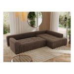 Narożnik ORTA L - strona prawa - brązowy, welwet