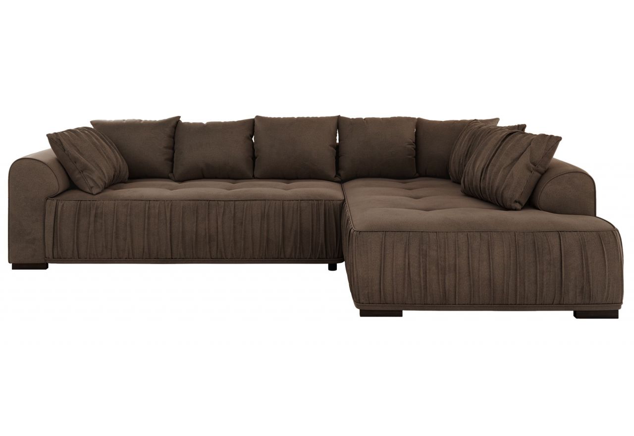 Narożnik ORTA L - strona prawa - brązowy, welwet