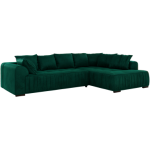 Narożnik ORTA L - strona prawa - ciemnozielony, welwet