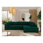 Narożnik ORTA L - strona prawa - ciemnozielony, welwet