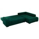 Narożnik ORTA L - strona prawa - ciemnozielony, welwet