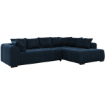 Narożnik ORTA L - strona prawa - ciemnoniebieski, welwet