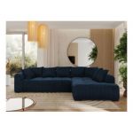 Narożnik ORTA L - strona prawa - ciemnoniebieski, welwet