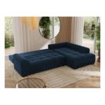 Narożnik ORTA L - strona prawa - ciemnoniebieski, welwet