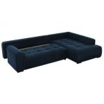 Narożnik ORTA L - strona prawa - ciemnoniebieski, welwet