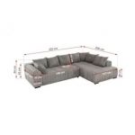 Narożnik ORTA L - strona prawa - jasnoszary, welwet