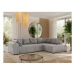 Narożnik ORTA L - strona prawa - jasnoszary, welwet