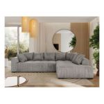 Narożnik ORTA L - strona prawa - jasnoszary, welwet