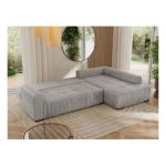 Narożnik ORTA L - strona prawa - jasnoszary, welwet