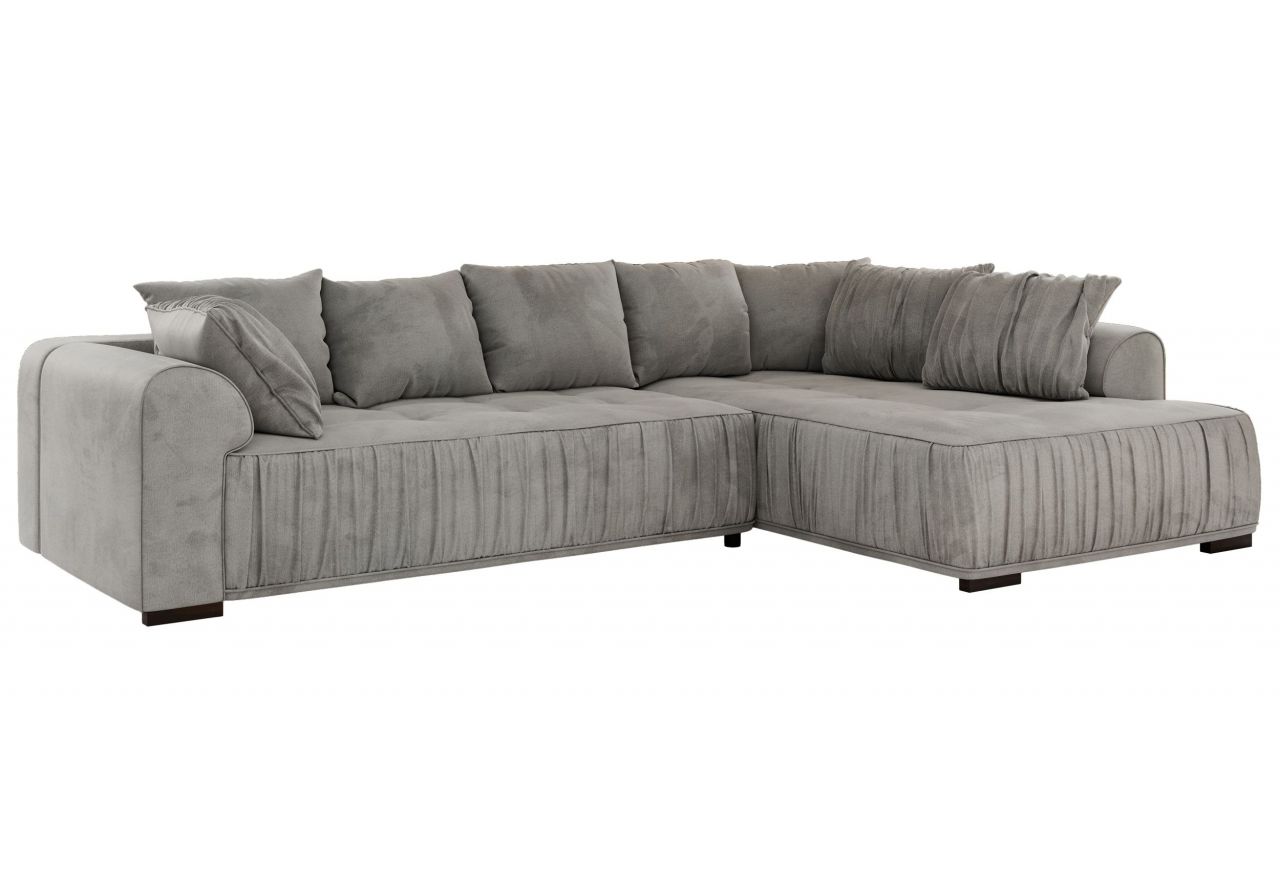 Narożnik ORTA L - strona prawa - jasnoszary, welwet