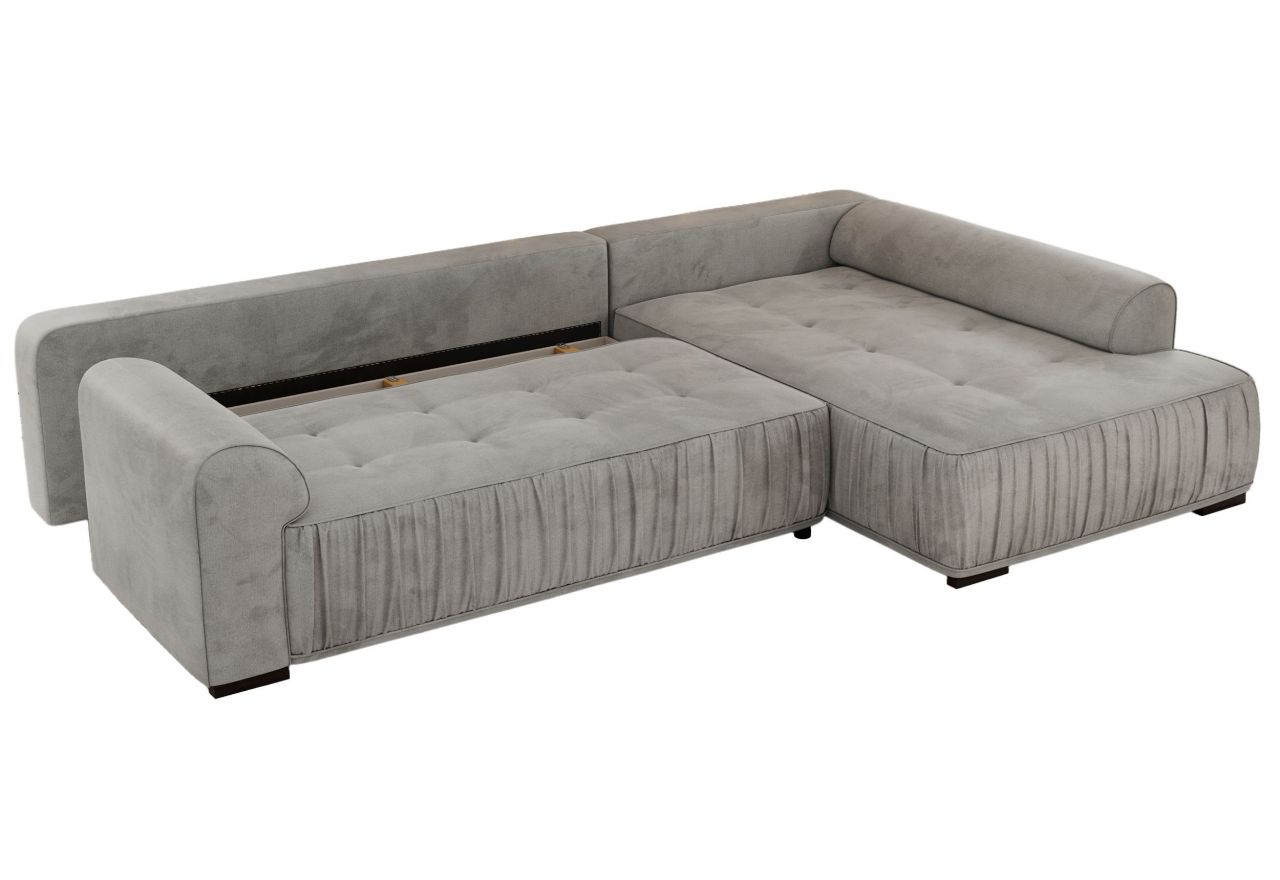 Narożnik ORTA L - strona prawa - jasnoszary, welwet