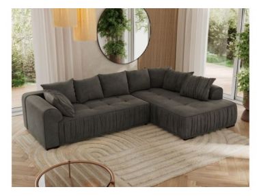 Narożnik ORTA L - strona prawa - ciemnoszary, welwet