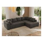 Narożnik ORTA L - strona prawa - ciemnoszary, welwet