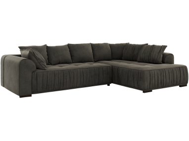 Narożnik ORTA L - strona prawa - ciemnoszary, welwet