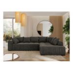 Narożnik ORTA L - strona prawa - ciemnoszary, welwet