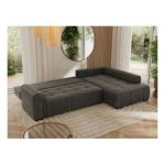 Narożnik ORTA L - strona prawa - ciemnoszary, welwet