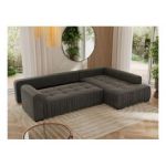 Narożnik ORTA L - strona prawa - ciemnoszary, welwet