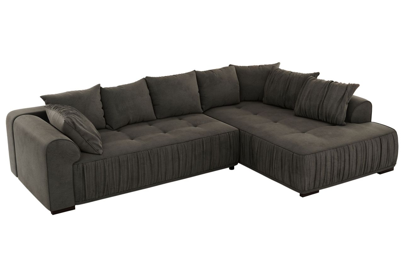 Narożnik ORTA L - strona prawa - ciemnoszary, welwet